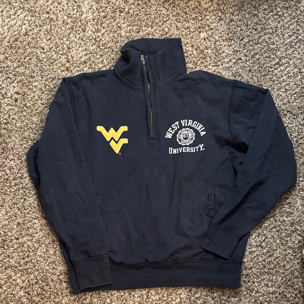 League Navy and Gold Zip Up Top